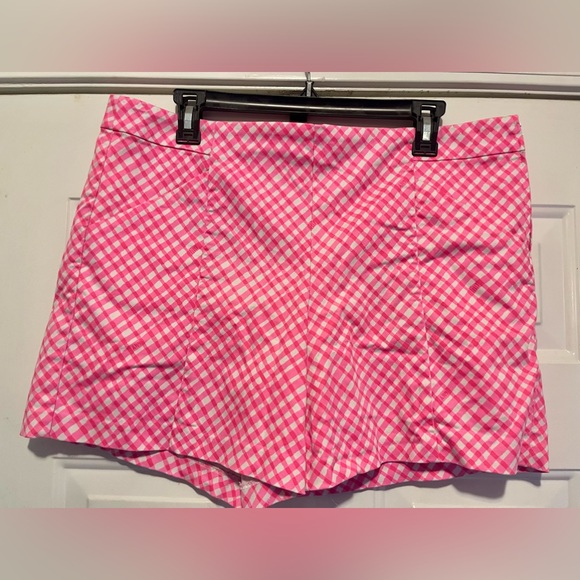 Lilly Pulitzer Arabeth Pink Gingham Stretch Shorts Size 14. - Picture 1 of 2